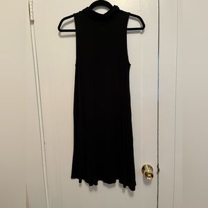 Black turtle neck dress with pockets